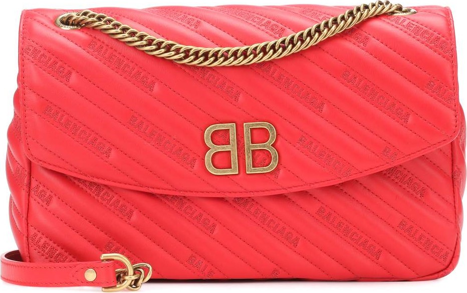 Balenciaga BB Round M leather shoulder bag