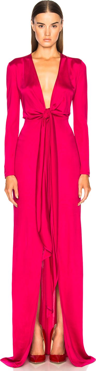 Givenchy Shiny Viscose Jersey Tie Knot Gown