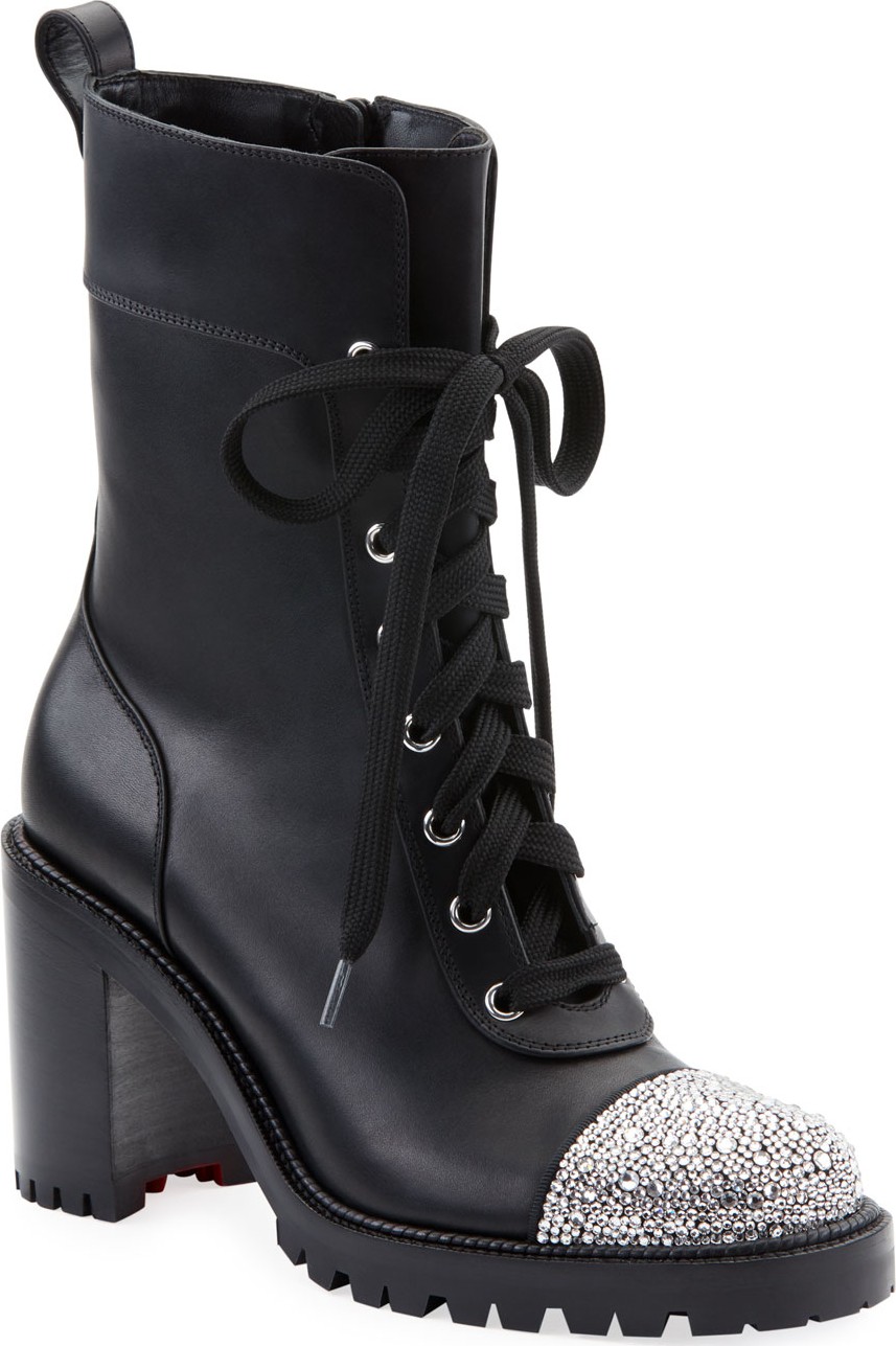 Christian Louboutin TS Croc Crystal-Cap Booties