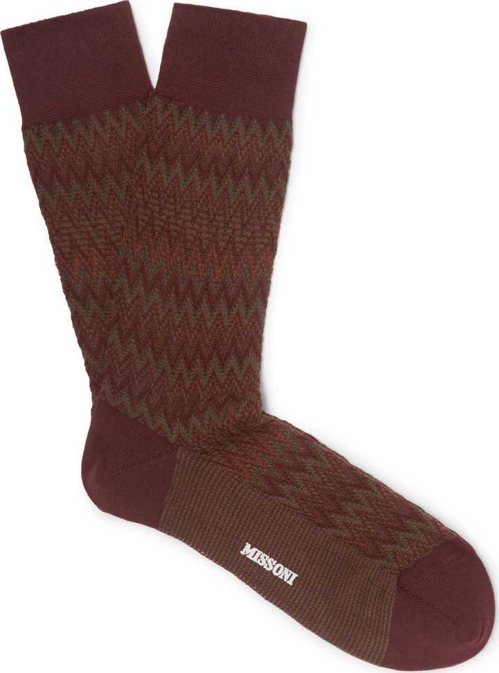 Missoni Three-Pack Crochet-Knit Cotton-Blend Socks
