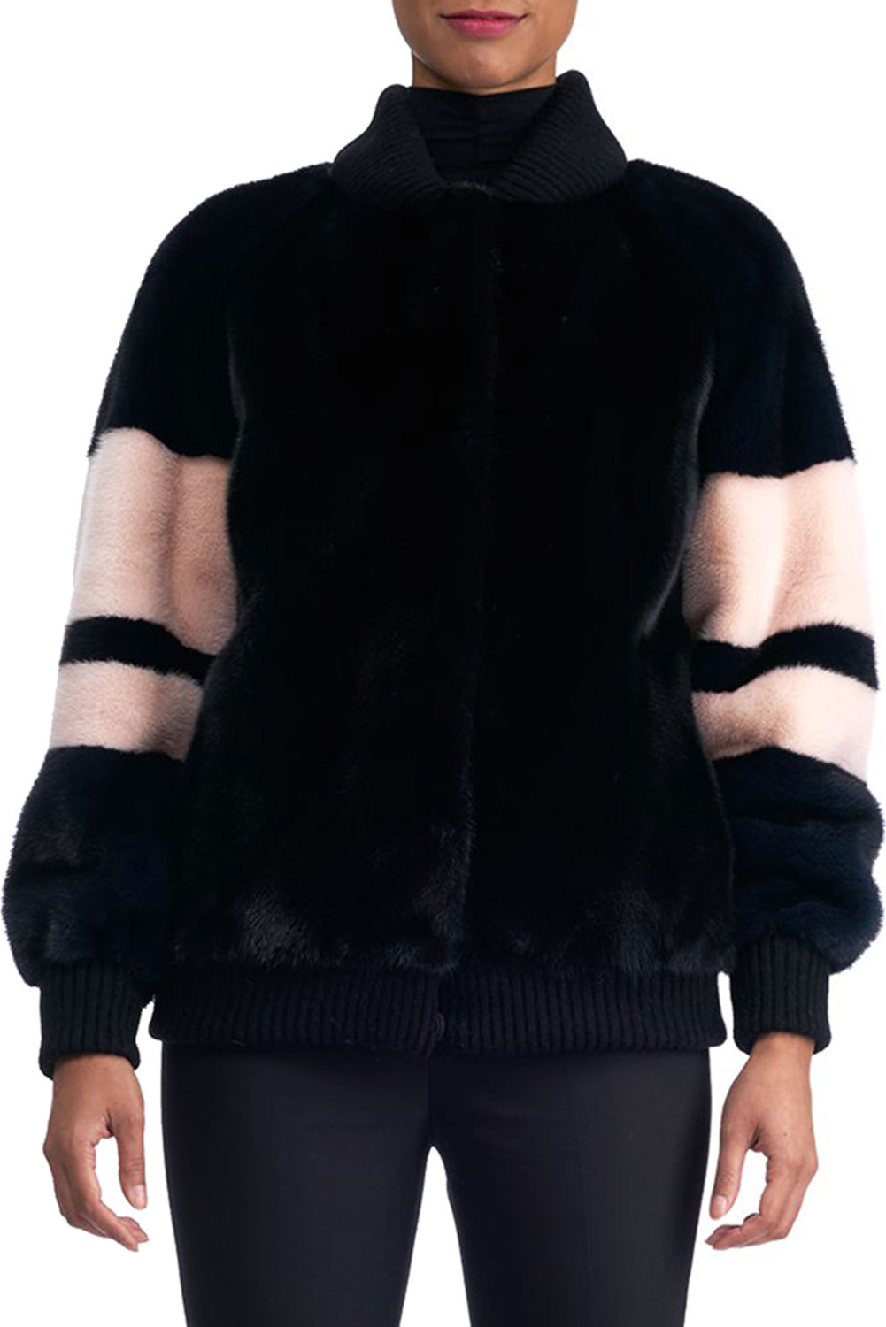 Gorski Colorblock Mink Fur Pullover