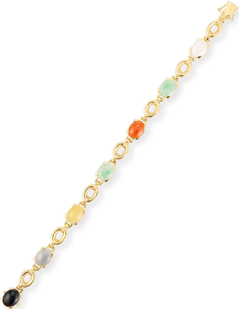 David C.A. Lin Multicolor Jade Cabochon Bracelet