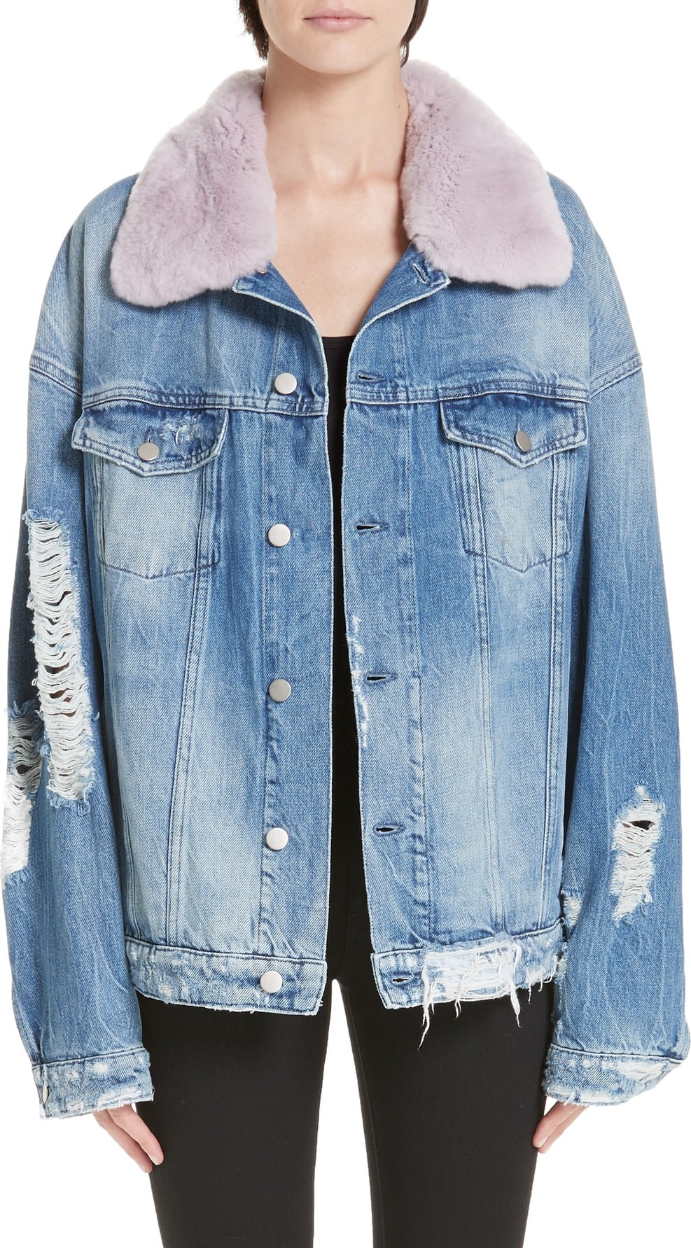 Alchemist Rocky 2 Denim Jacket with Genuine Orylag<sup>® Rabbit Fur Trim