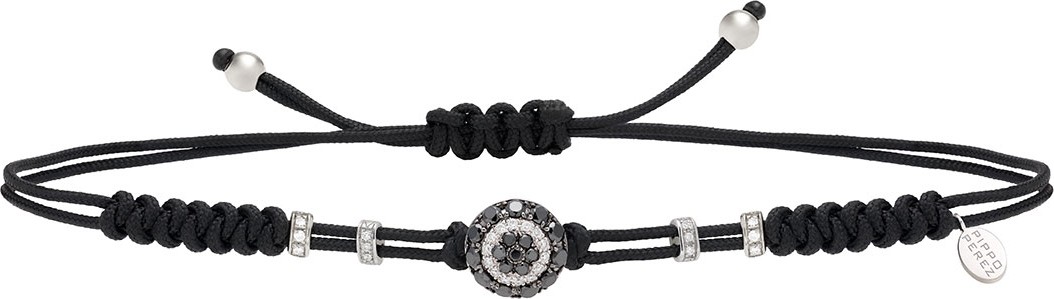 Pippo Perez 18k Black & White Diamond Fatima Eye Pull-Cord Bracelet