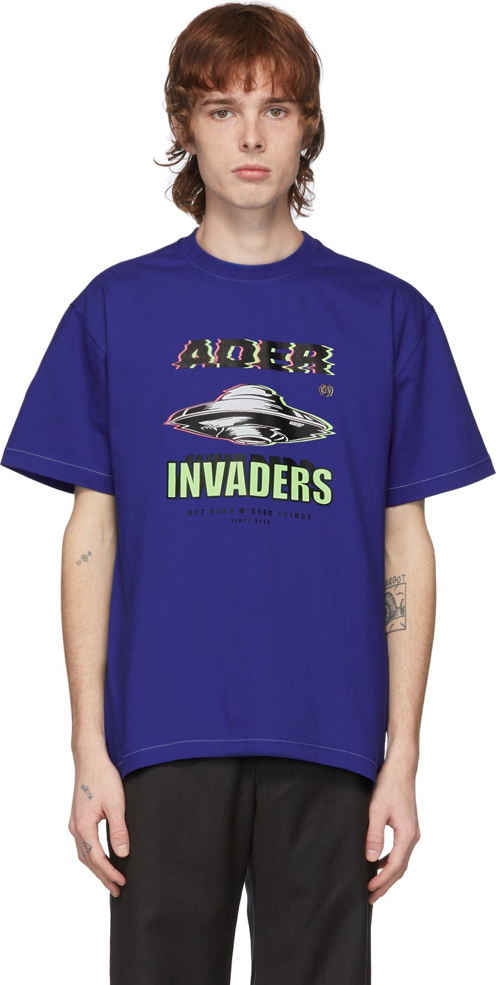 ADER error Blue T-914 Spaceship T-Shirt