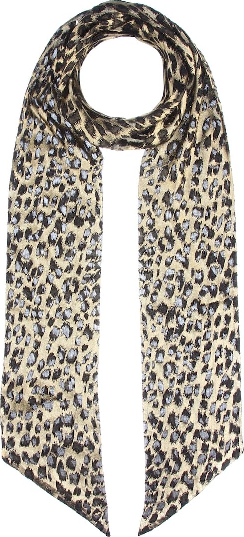 Saint Laurent Metallic leopard scarf