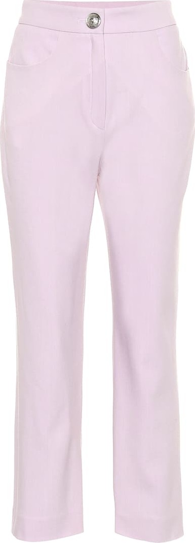 Balmain Wool high-rise pants