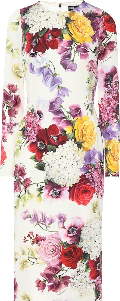 Dolce & Gabbana Floral stretch silk midi dress
