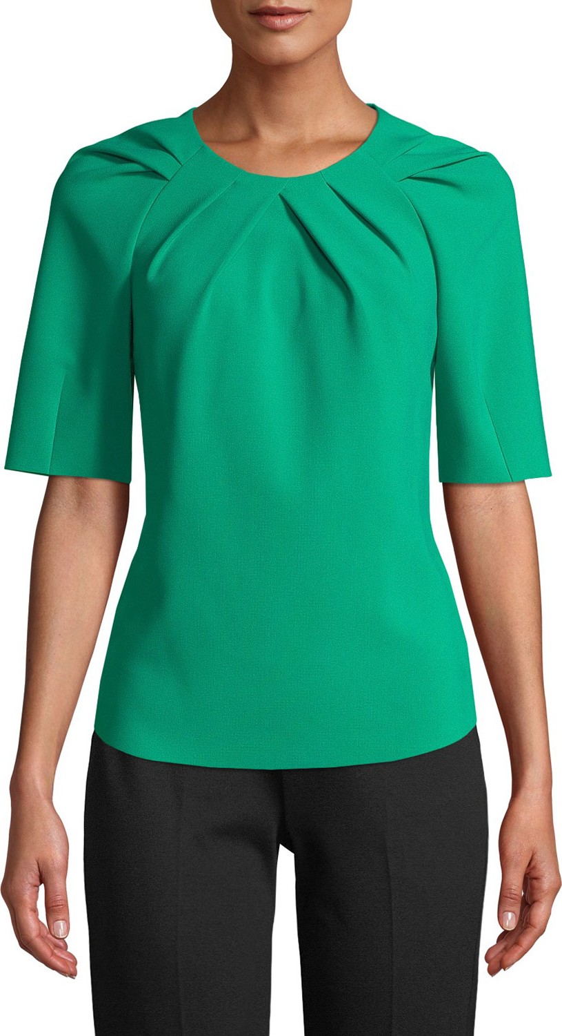 KOBI HALPERIN Meghan Tucked Short-Sleeve Blouse