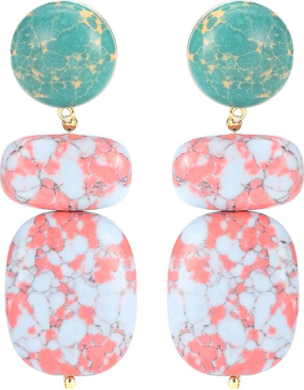 Lele Sadoughi Boulder Drop marble earrings