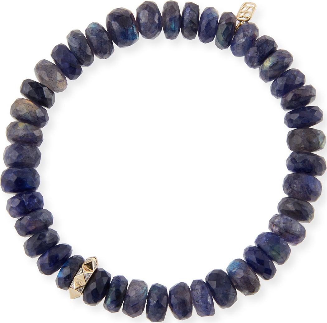 Sydney Evan 14k Spectrolite & Spike Rondelle Bracelet