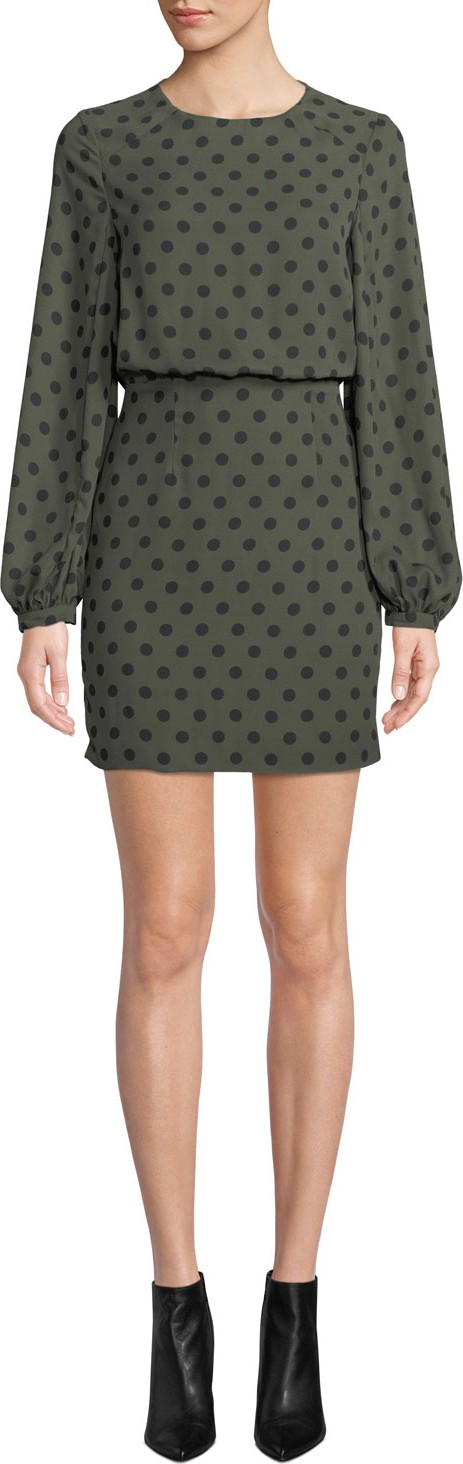 Fame and Partners The Rivera Polka Dot Long-Sleeve Dress