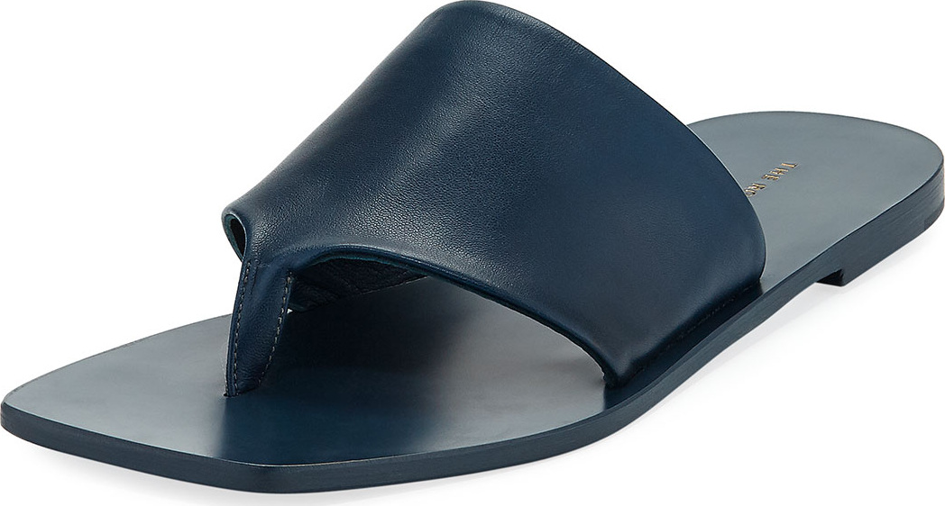 THE ROW Flat Napa Leather Thong Sandal