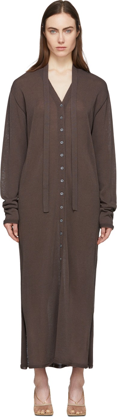 Lemaire Brown Cardigan Dress