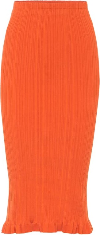 Acne Studios Ribbed-knit midi skirt