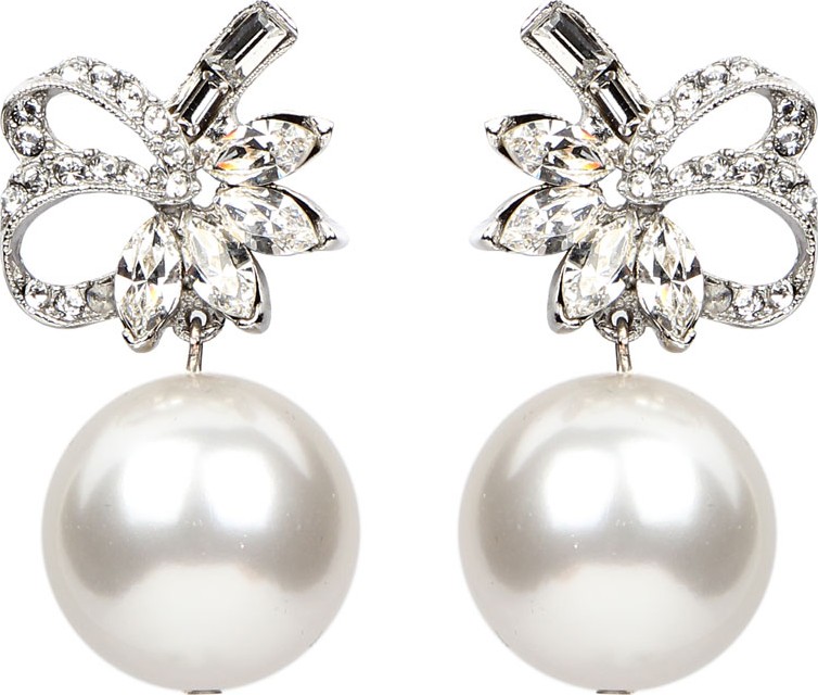 Ben-Amun Bubble Pearl Ribbon Clip Earrings