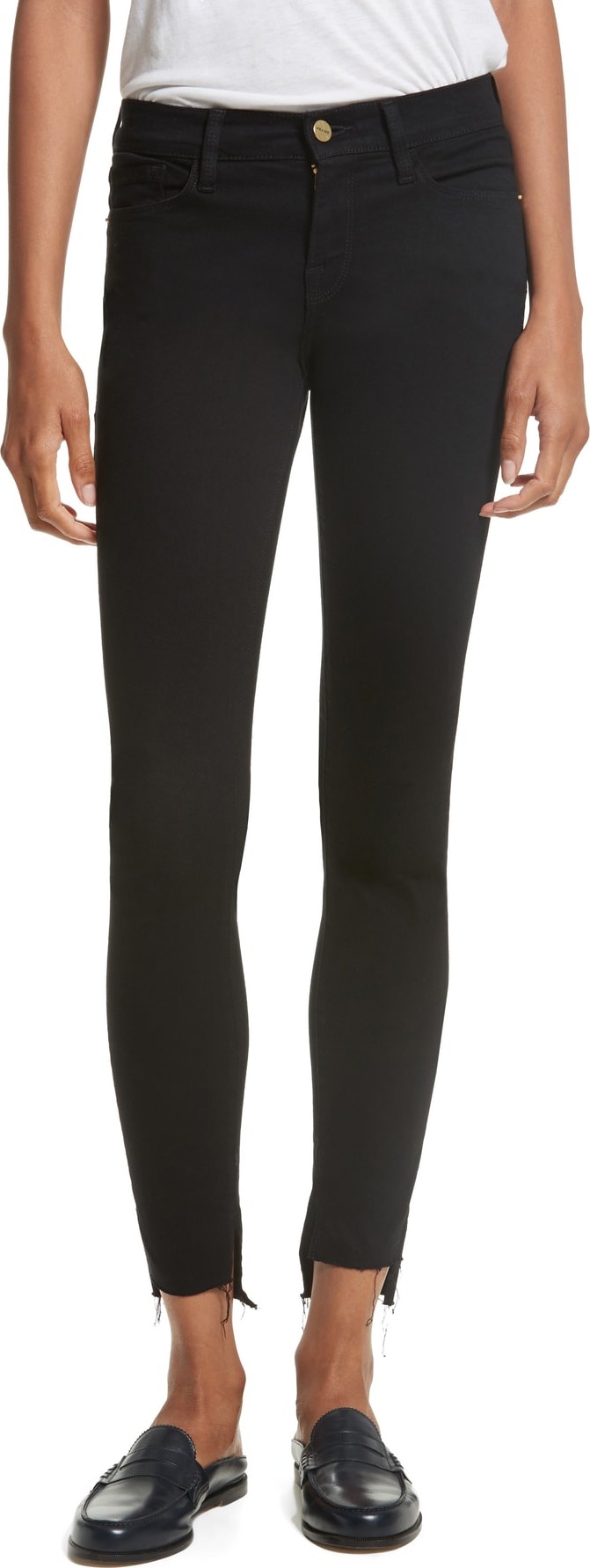 FRAME DENIM Le Skinny de Jeanne Raw Stagger Hem Jeans