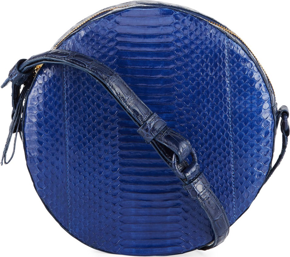 Nancy Gonzalez Sienna Snakeskin Circle Crossbody Bag