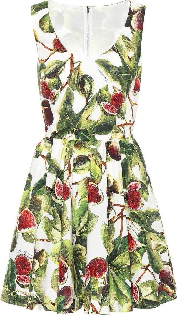 Dolce & Gabbana Fig cotton poplin minidress