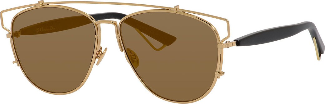 Dior Technologic Cutout Aviator Sunglasses, Golden/Black