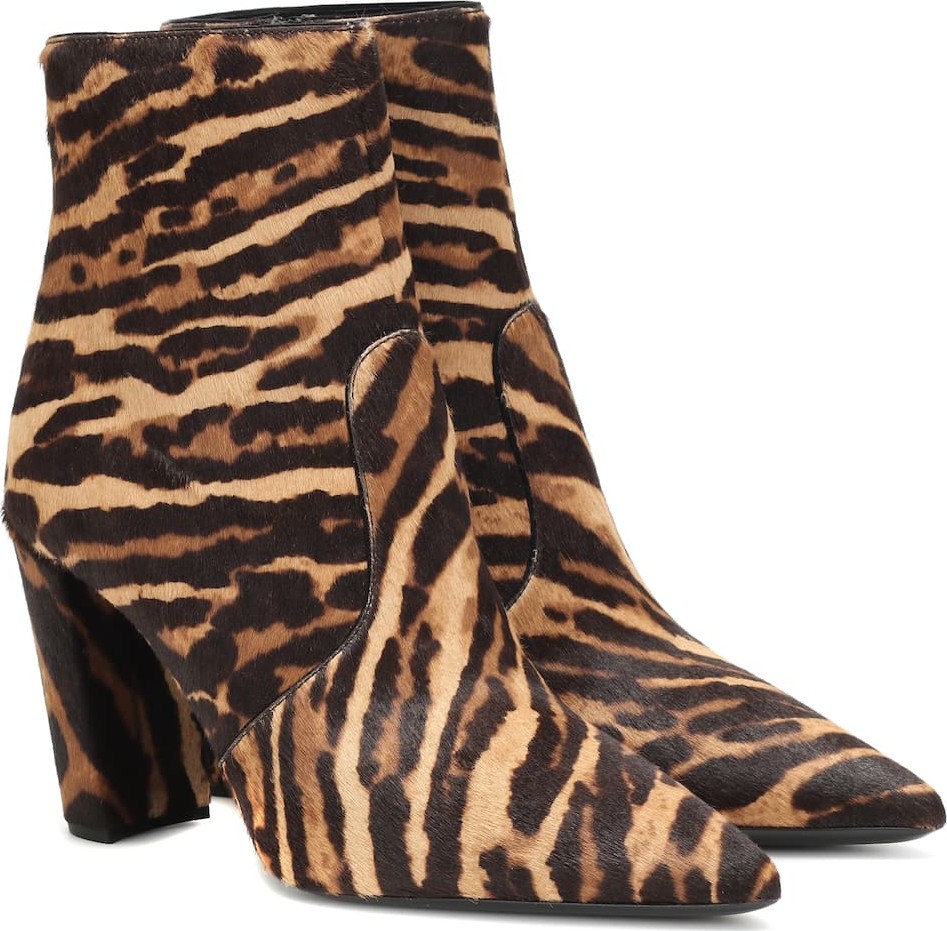Prada Leopard-print calf hair ankle boots