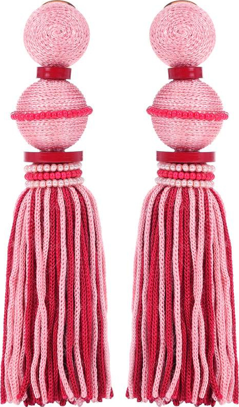 Oscar De La Renta Ball Tassel silk earrings