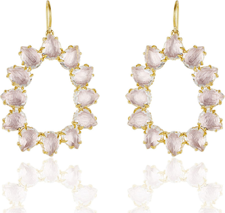 Larkspur & Hawk Caterina Small Frame Earrings, White Quartz
