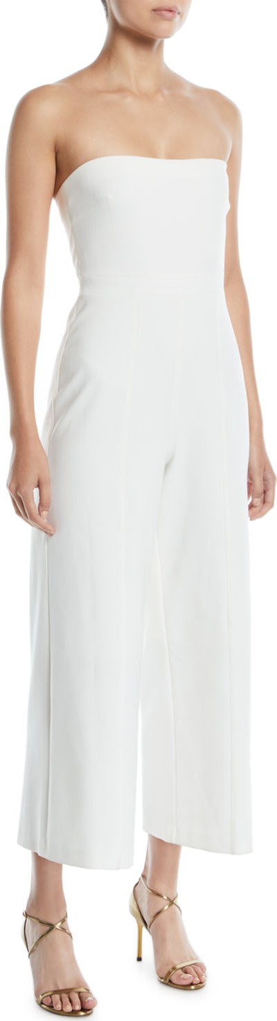 LIKELY Isla Strapless Tie-Waist Cropped Jumpsuit