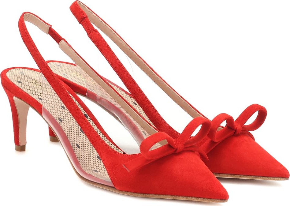 RED Valentino RED (V) slingback suede pumps