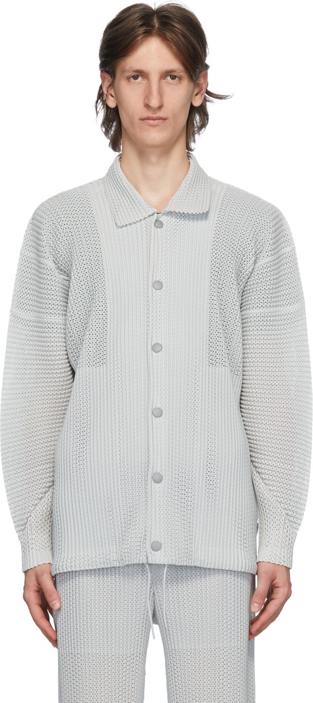 Homme Plissé Issey Miyake Silver Outer Mesh Jacket
