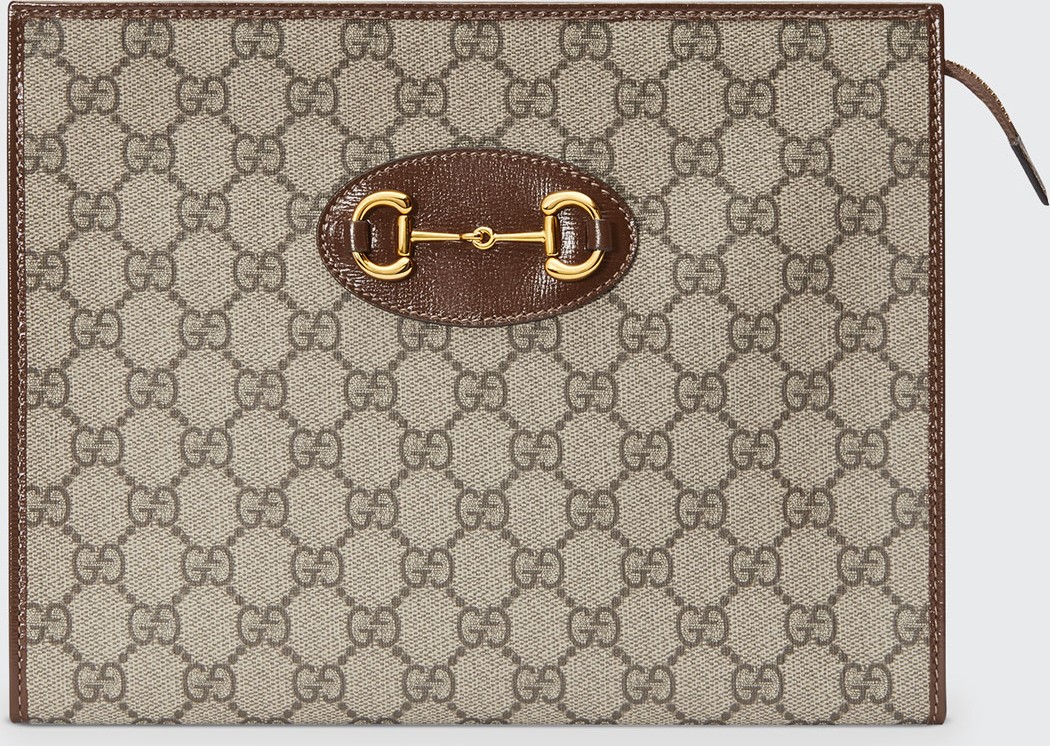 Gucci 1955 Horsebit GG Supreme Pouch Clutch Bag