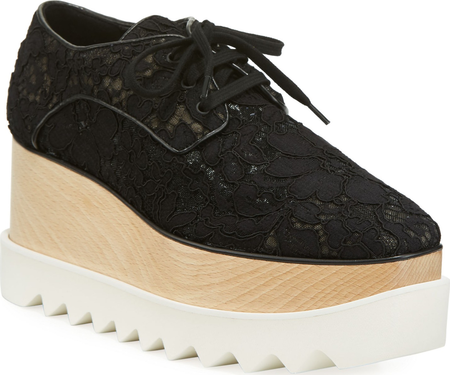Stella McCartney Elysse Lace Platform Wedge Sneaker