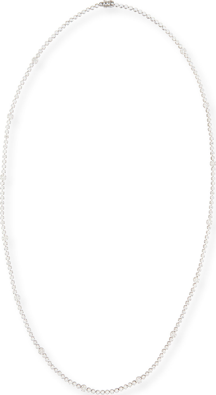 Bessa 18k White Gold Long Diamond Necklace