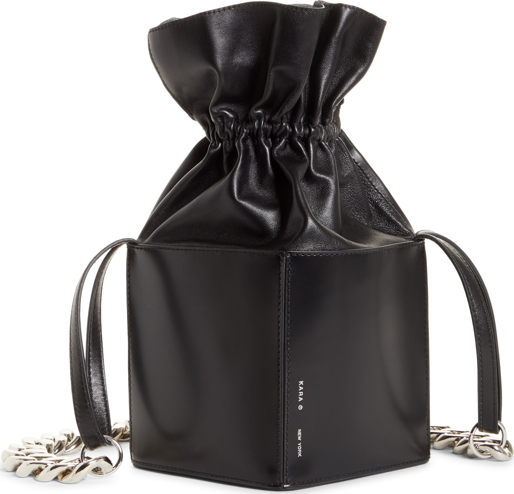 KARA Dirt Leather Bucket Bag