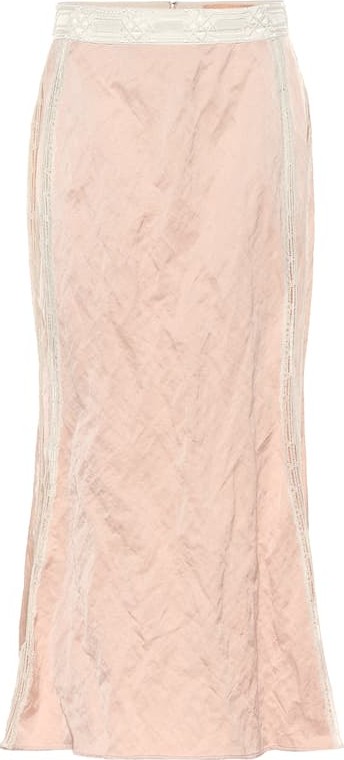 Brock Collection Lace-trimmed midi skirt