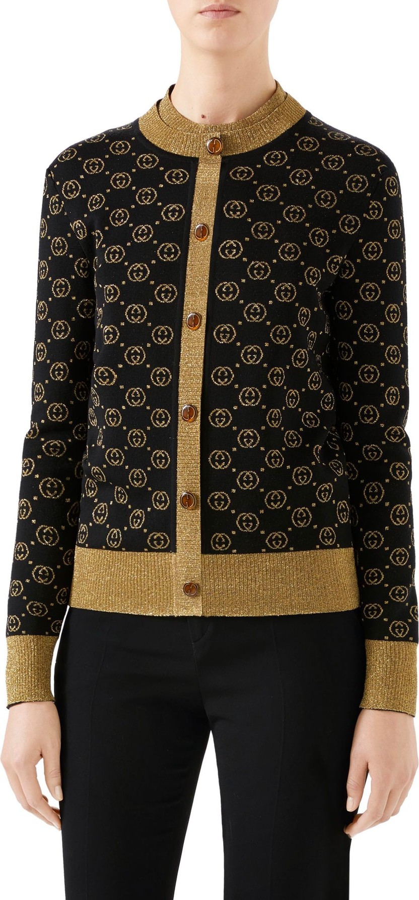 Gucci Metallic GG Cardigan