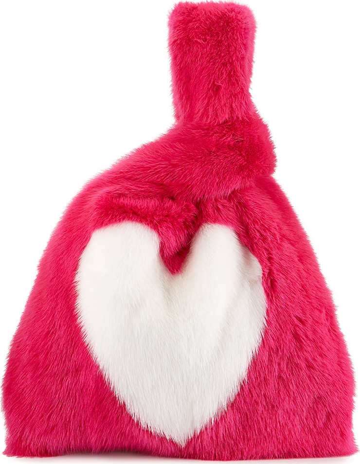 Simonetta Ravizza FUR SHOPPER WITH WHITE HEART