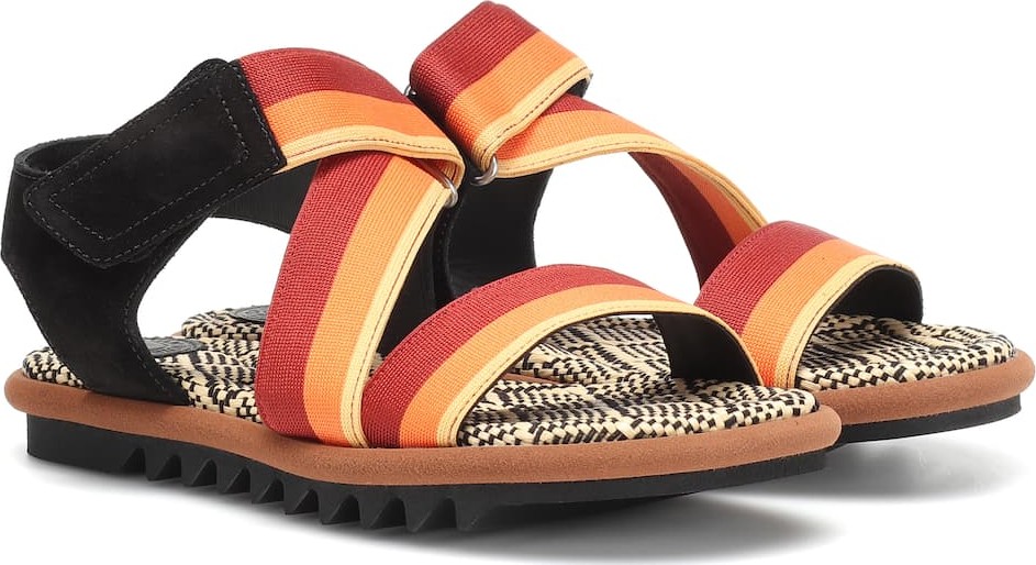 Dries Van Noten Leather-trimmed sandals