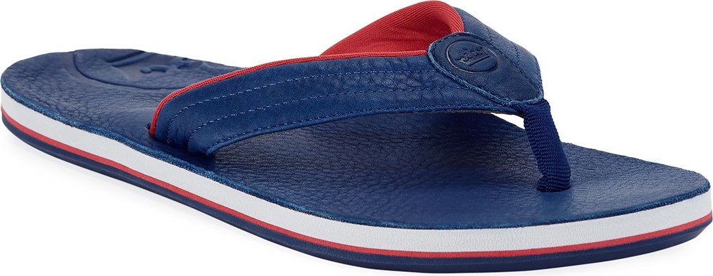 Hari Mari x Peter Millar Men's Leather Thong Sandals