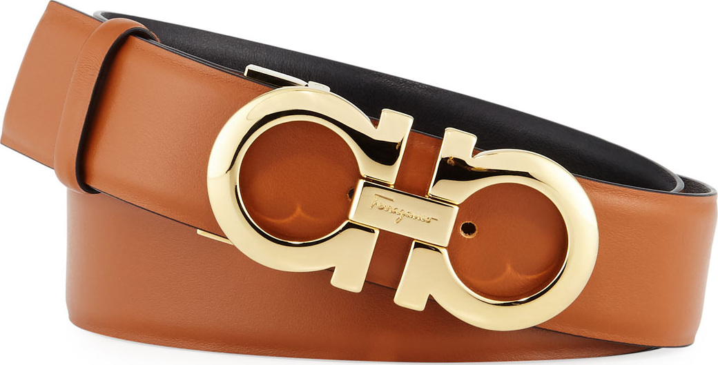 Salvatore Ferragamo Gancini-Buckle Leather Reversible Belt