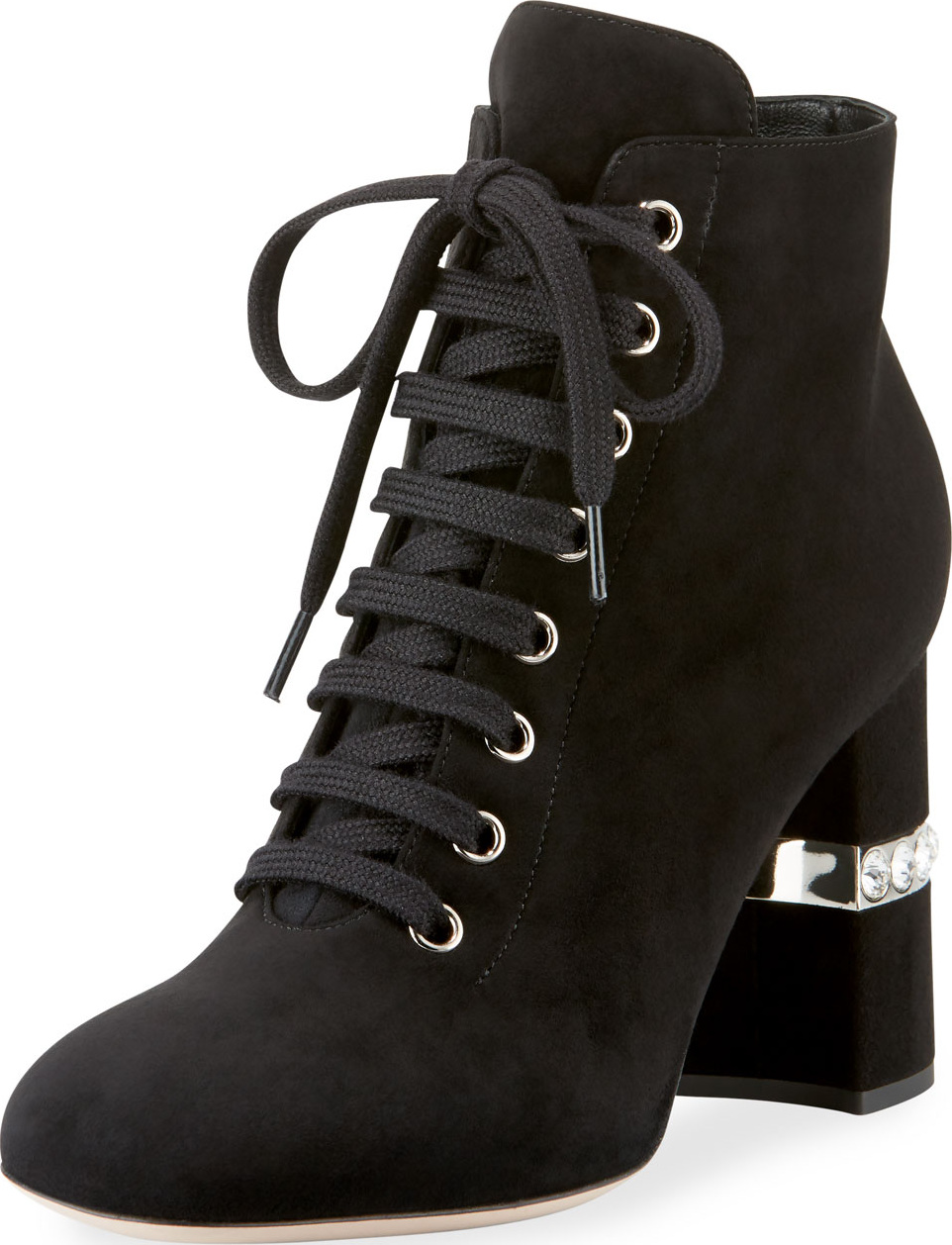 Miu Miu Suede Lace-Up Booties