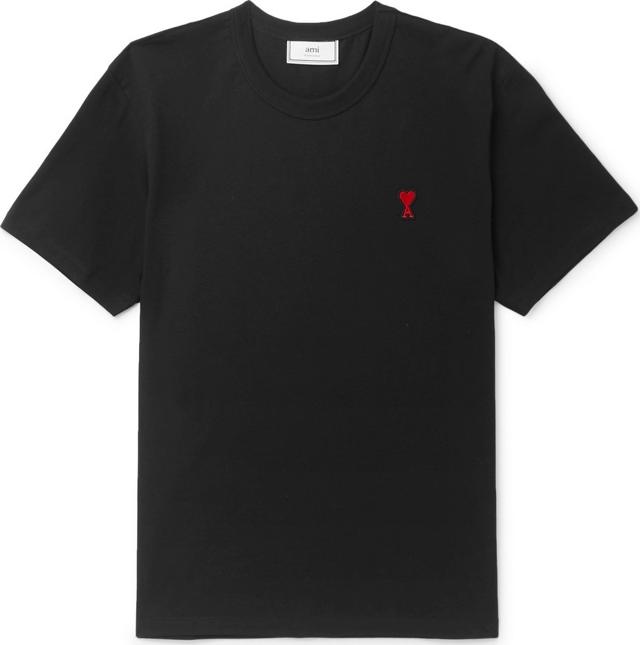 AMI Logo-Appliquéd Cotton-Jersey T-Shirt