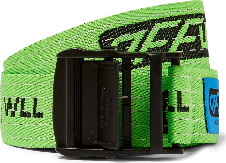Off White 3.5cm Green Industrial Webbing Belt