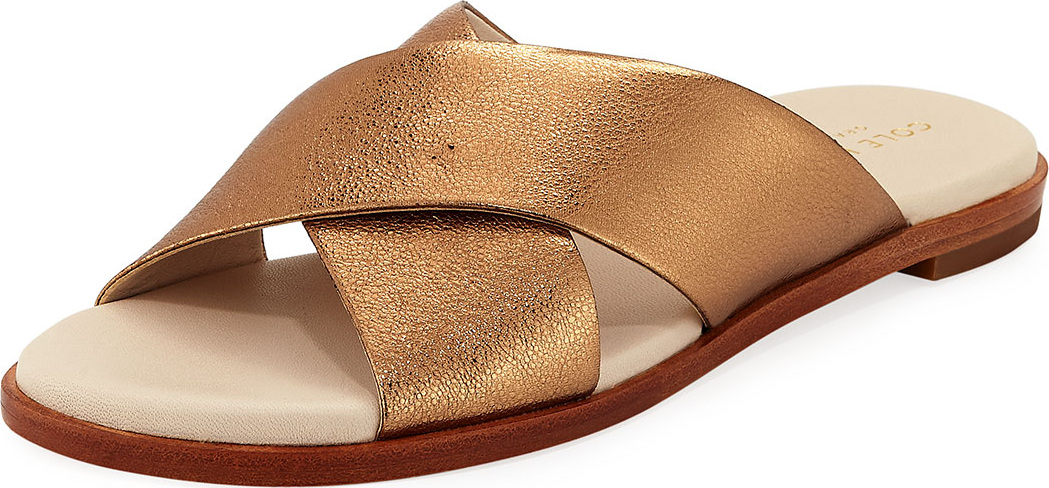 Cole Haan Anica Grand Crisscross Metallic Sandal, Gold