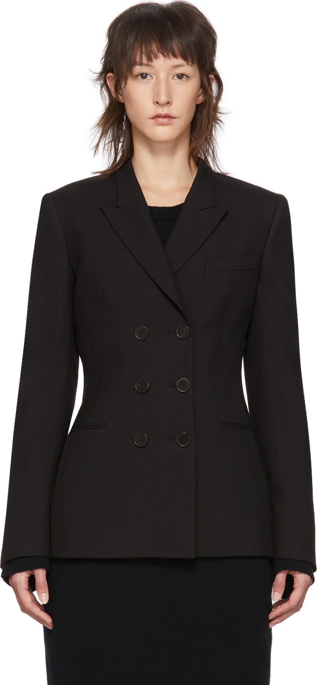Stella McCartney Black Wool Double-Breasted Blazer