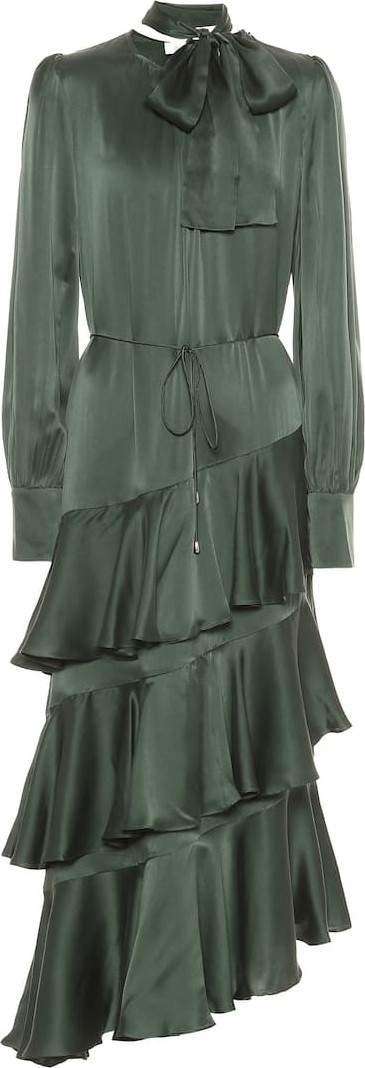 Zimmermann Espionage Flounce silk midi dress