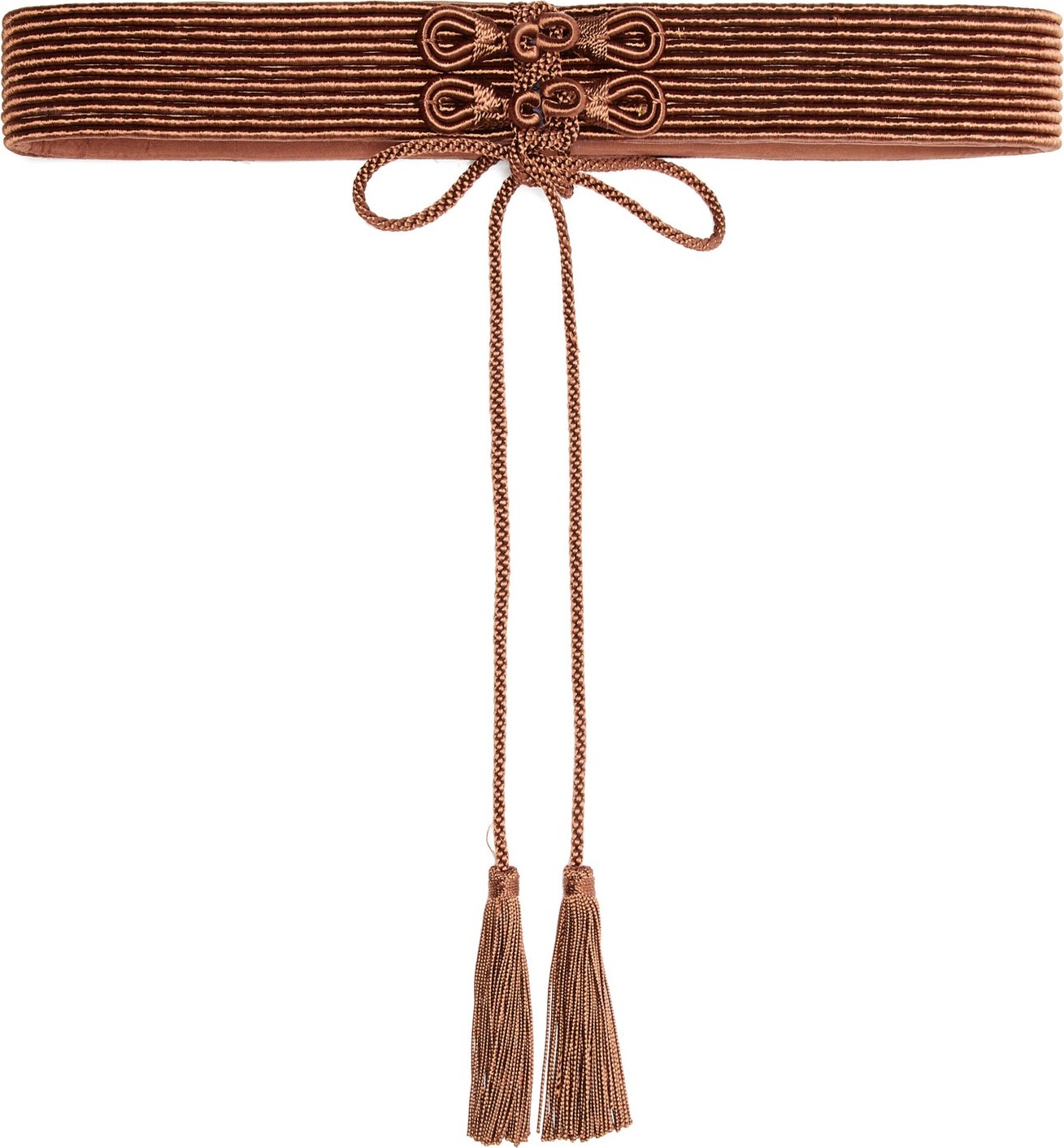 Thierry Colson Braid and tassel satin belt