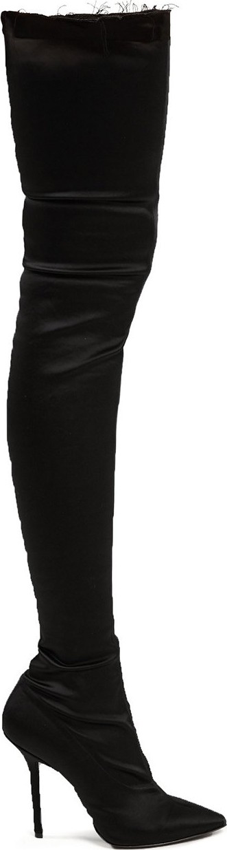 Vetements Thigh-high satin boots