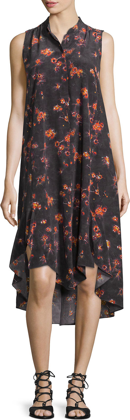 Foundrae Sleeveless Origami Shirtdress, Graphite