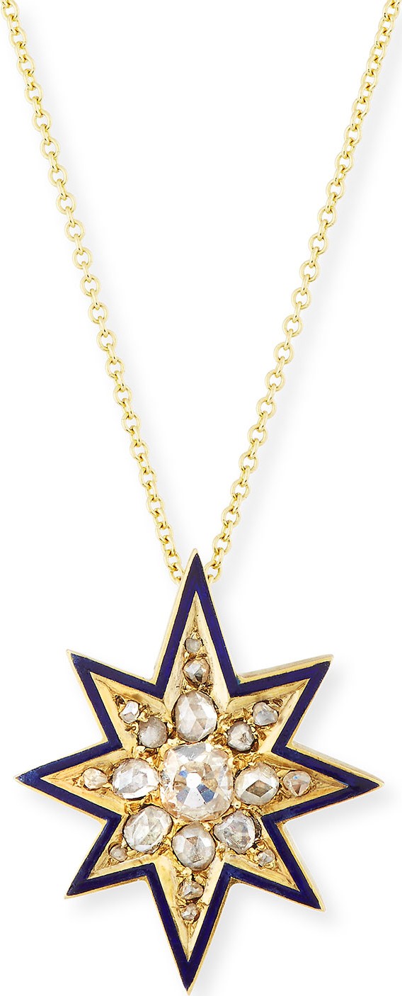 Turner & Tatler Victorian Eight-Point Star Necklace with Diamonds